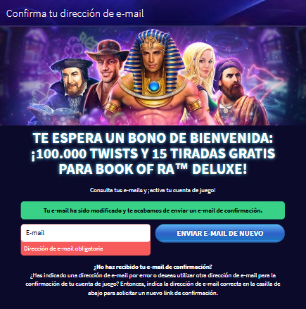 Game Twist Confirma de E-mail