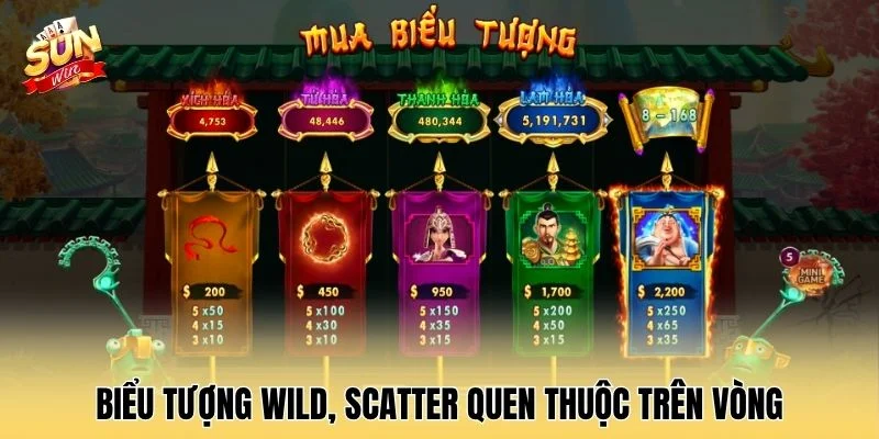 Biểu tượng Wild, Scatter quen thuộc trên vòng