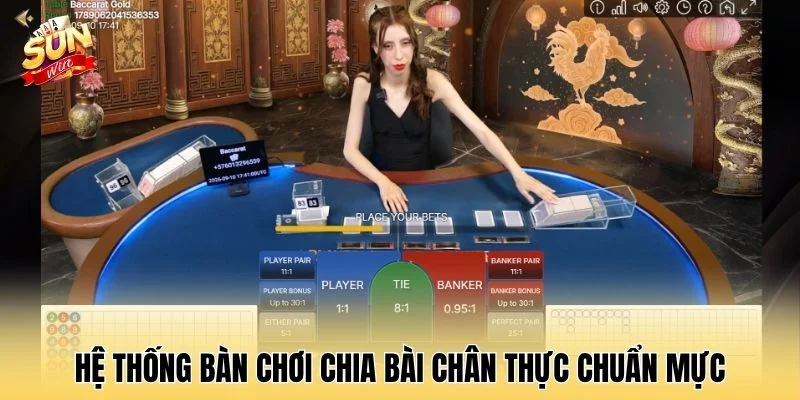 Hệ thống bàn chơi chia bài chân thực chuẩn mực