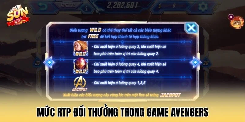 Mức RTP đổi thưởng trong game avengers