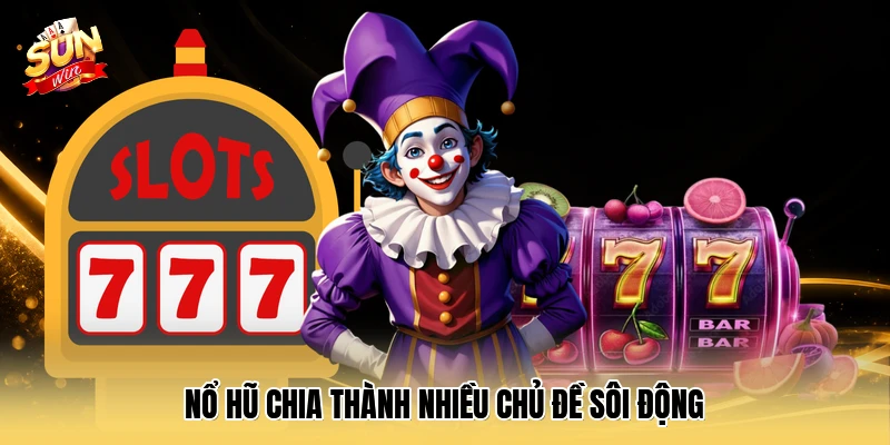 Nổ hũ chia thành nhiều chủ đề sôi động