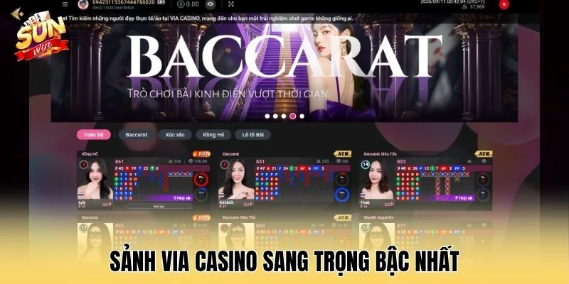 Sảnh Via casino sang trọng bậc nhất