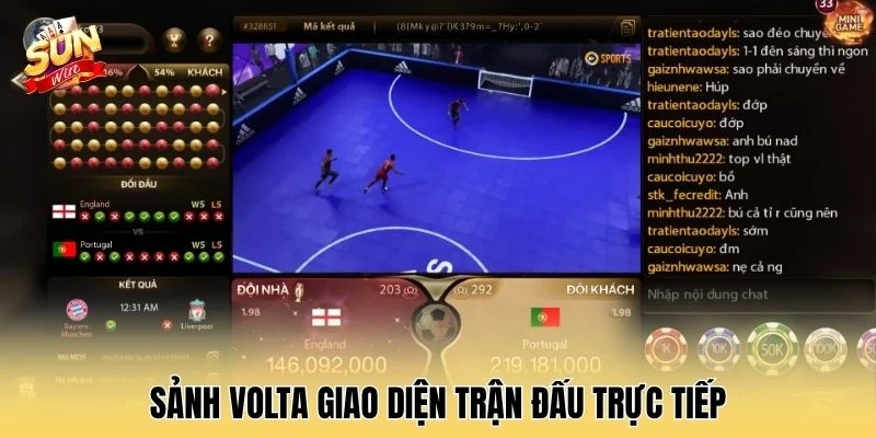 Sảnh VOLTA giao diện trận đấu trực tiếp